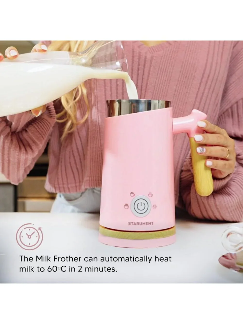 Automatic Electric Milk Frother & Heater for Coffee, Latte, Cappuccino - 4